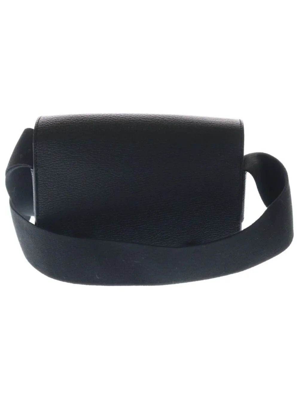 Hermes Geta Black Chevre Shoulder Bag Leather Silver